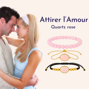 bracelet amour quartz rose