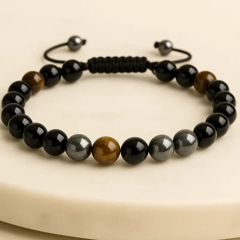 Bracelet Triple Protection en Hématite, Oeil de Tigre et Obsidienne : Choix et Avantages