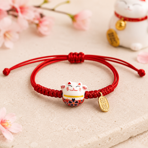 bracelet chat porte-bonheur Maneki Neko