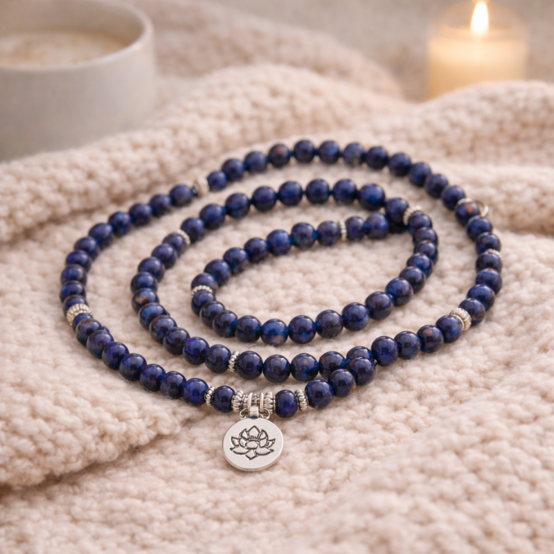Mala Lapis Lazuli : Un Bijou Spirituel pour la Sagesse et l’Intuition