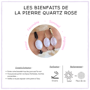 Bijoux Quartz rose "AMOUR"