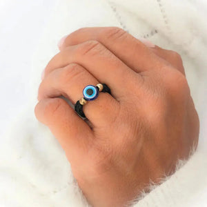 Bague réglable oeil Bleu Porte-Bonheur