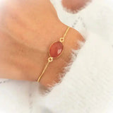 Bracelet chaîne dorée ajustable / 1 papier d'encens = 1 purification Bracelet Cornaline Naturelle : LIBIDO HOMME - FEMME
