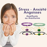 bracelet anti-stress amethyste ou aventurine