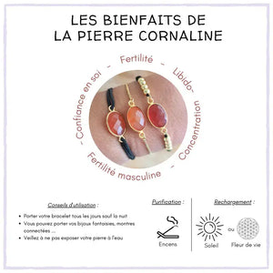 Bracelet Cornaline Naturelle – Énergie, Confiance & Fertilité
