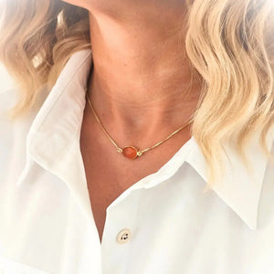 Collier chaîne dorée ajustable / 1 papier d'encens = 1 purification Bracelet Cornaline Naturelle – Énergie, Confiance & Fertilité