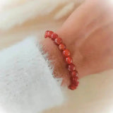 bracelet cornaline en perles rondes 6mm