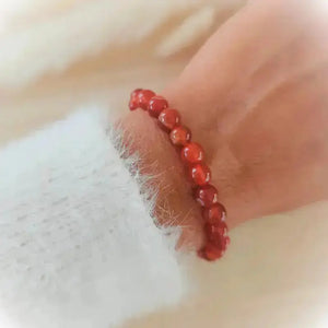 bracelet cornaline en perles rondes 6mm