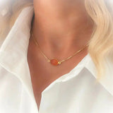 Collier chaîne dorée ajustable / 1 papier d'encens = 1 purification Bracelet Cornaline Naturelle : LIBIDO HOMME - FEMME