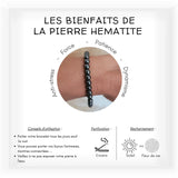 Bracelet de lithothérapie en HEMATITE