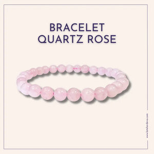 Bracelet Quartz Rose Perles Rondes - Amour, Tendresse, Paix Intérieure L' Atelier d'Eva