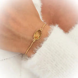 Bracelet citrine chaîne dorée ajustable / 1 papier d'encens = 1 purification Bracelet Citrine Naturelle 