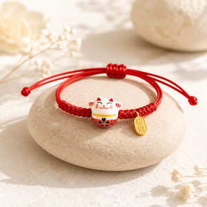 Bracelet Chat Porte-Bonheur Japonais Maneki Neko