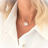 Collier chaîne dorée / 1 papier d'encens = 1 purification Collier Quartz Rose Naturelle - Amour, Tendresse, Paix Intérieure