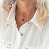 Collier chaîne dorée Labradorite / 1 papier d'encens =1 purification Collier pour le signe du GÉMEAUX (21 mai - 21 juin)