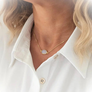Collier chaîne dorée ajustable / 1 papier d'encens = 1 purification Bracelet Pierre de Lune Naturelle 