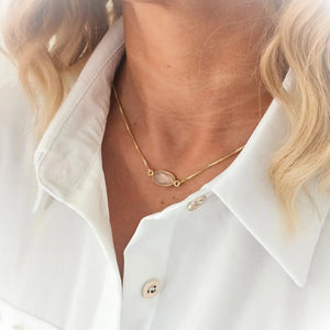 Collier chaîne dorée Cristal de roche / 1 papier d'encens =1 purification Collier pour le signe du LION (23 juill - 22 août)