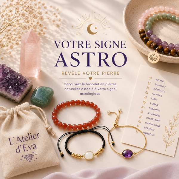 Bracelets signes astrologiques – Pierres naturelles associées à votre signe