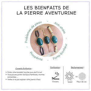 Bracelet Améthyste ou Aventurine Naturelle : ANTI STRESS - ANGOISSES