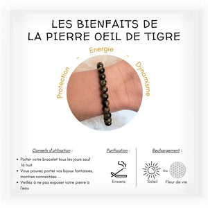 Bracelet de lithothérapie en OEIL DE TIGRE