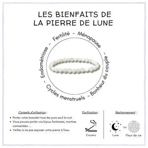 Bracelet élastique pierre de lune 6mm L'Atelier d'Eva