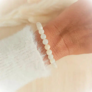 bracelet pierre de lune perles rondes l'atelier d'eva