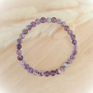 bracelet améthyste perles rondes 6mm