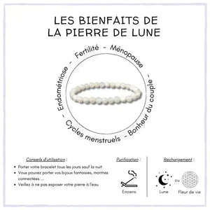 Bracelet élastique pierre de lune 6mm L'Atelier d'Eva