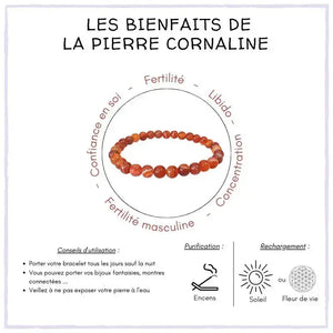 Les bienfaits du Bracelet Cornaline 6mm – Énergie, Confiance & Fertilité L' Atelier d'Eva