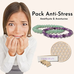 Pack anti-stress bracelet améthyste et bracelet aventurine