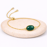 Bracelet chaîne dorée aventurine verte