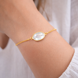 bracelet chaine dorée cristal de roche