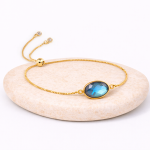 Bracelet chaîne ajustable Labradorite 