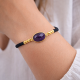 Bracelet Améthyste nylon ajustable 