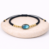 Bracelet nylon ajustable Labradorite 