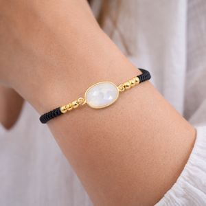 bracelet pierre de lune nylon ajustable