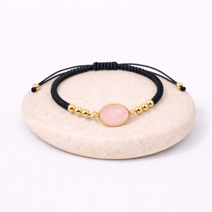 Bracelet Quartz Rose nylon ajustable 