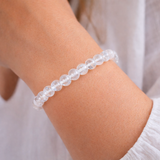 Bracelet perles rondes 6mm cristal de roche