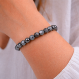 Bracelet hématite ajustable 