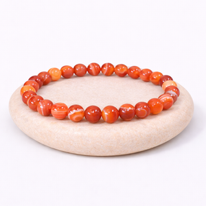 Bracelet Cornaline perles rondes 6mm 