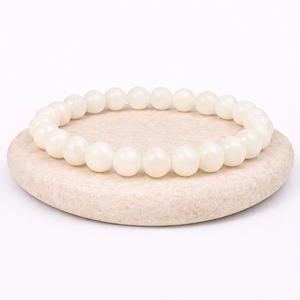 bracelet perles rondes en pierre de lune