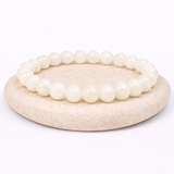 bracelet perles rondes en pierre de lune