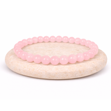 Bracelet Quartz Rose Perles Rondes - Amour, Tendresse, Paix Intérieure L' Atelier d'Eva