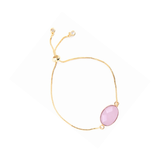bracelet chaine doré quartz rose pour l'amour