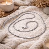 chaîne argentée pour bola de 110 cm