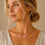 collier quartz rose l'atelier d'eva