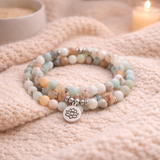 Mâlâ 108 perles d'Amazonite