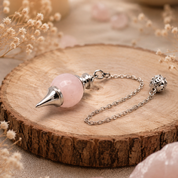 Pendule Divinatoire Quartz Rose
