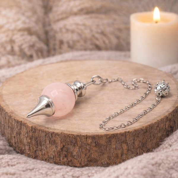 Pendule Divinatoire Quartz Rose