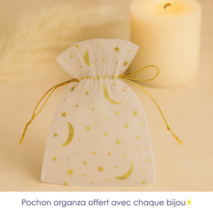 pochon organza doré et blanc offert